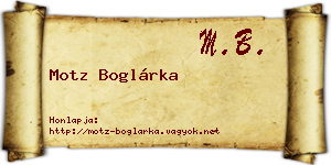 Motz Boglárka névjegykártya